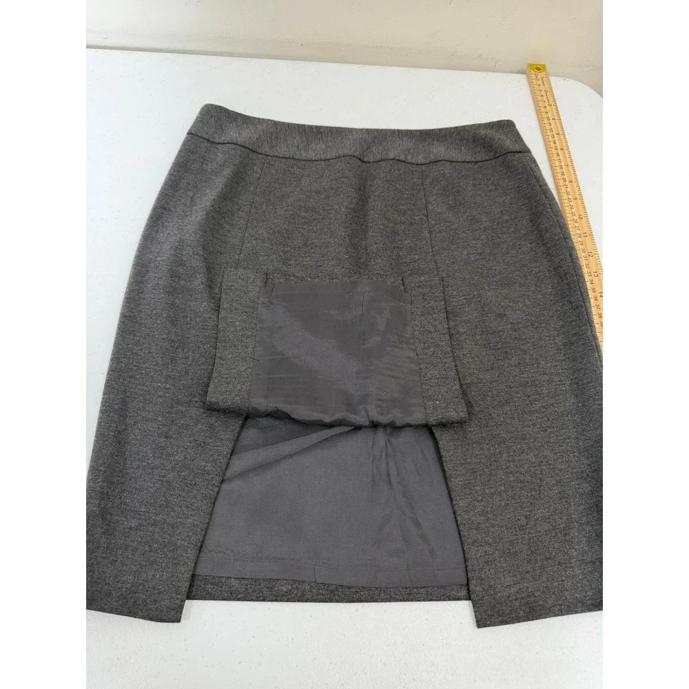 Ann Taylor‎ Loft Charcoal Gray Pencil Skirt Size 4 Lined Double Vent Career